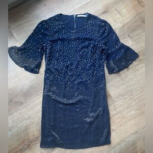 ✨ Alice + Olivia Navy Beaded Party Dress | Size 4 | Elegant Cocktail Glam